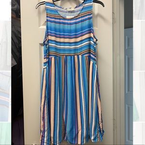 Multi Striped Tank Dress